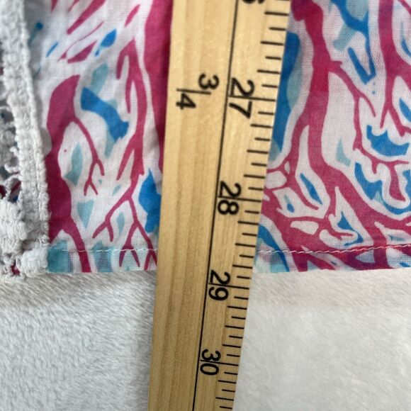 Casey Key Top Womens Plus Size 2X Crochet Ruffle 3/4 Sleeve Sheer Tunic Beachy - Picture 6 of 9